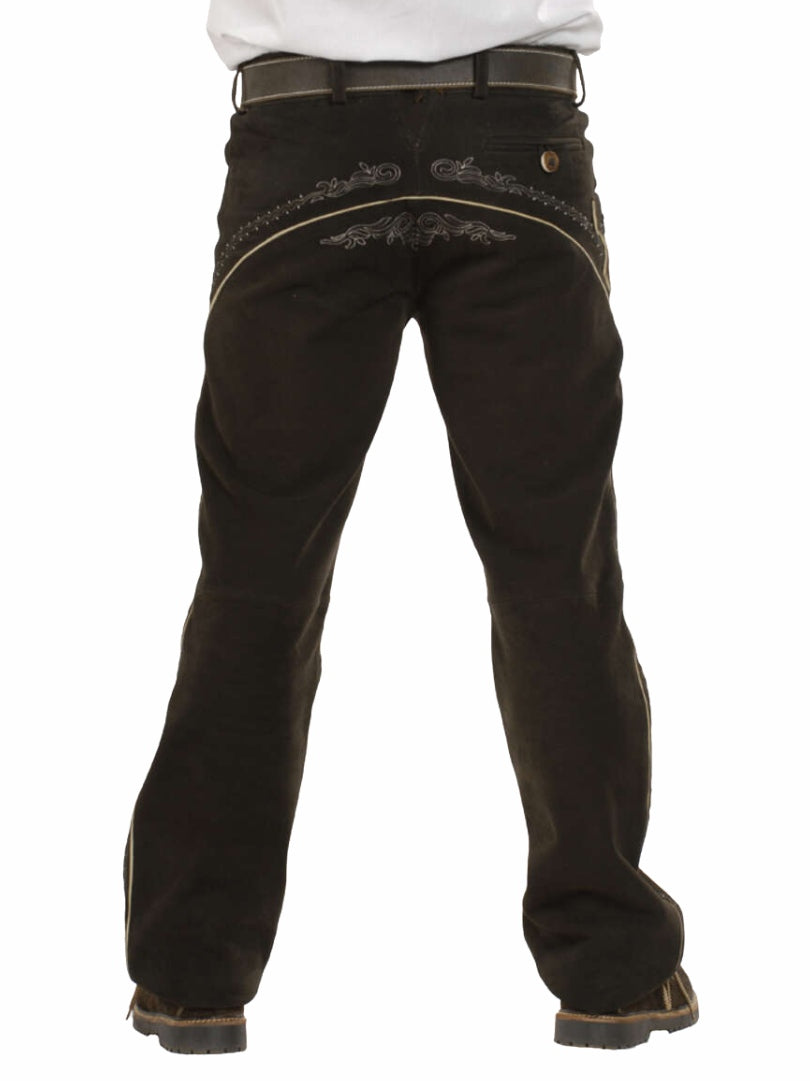 Traditional Oktoberfest black suede lederhosen