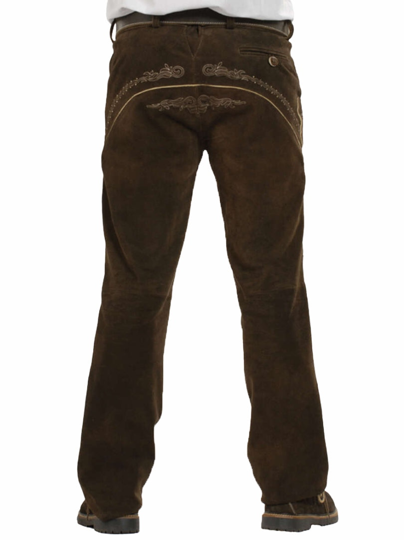Traditional Oktoberfest lederhosen pants men brown suede