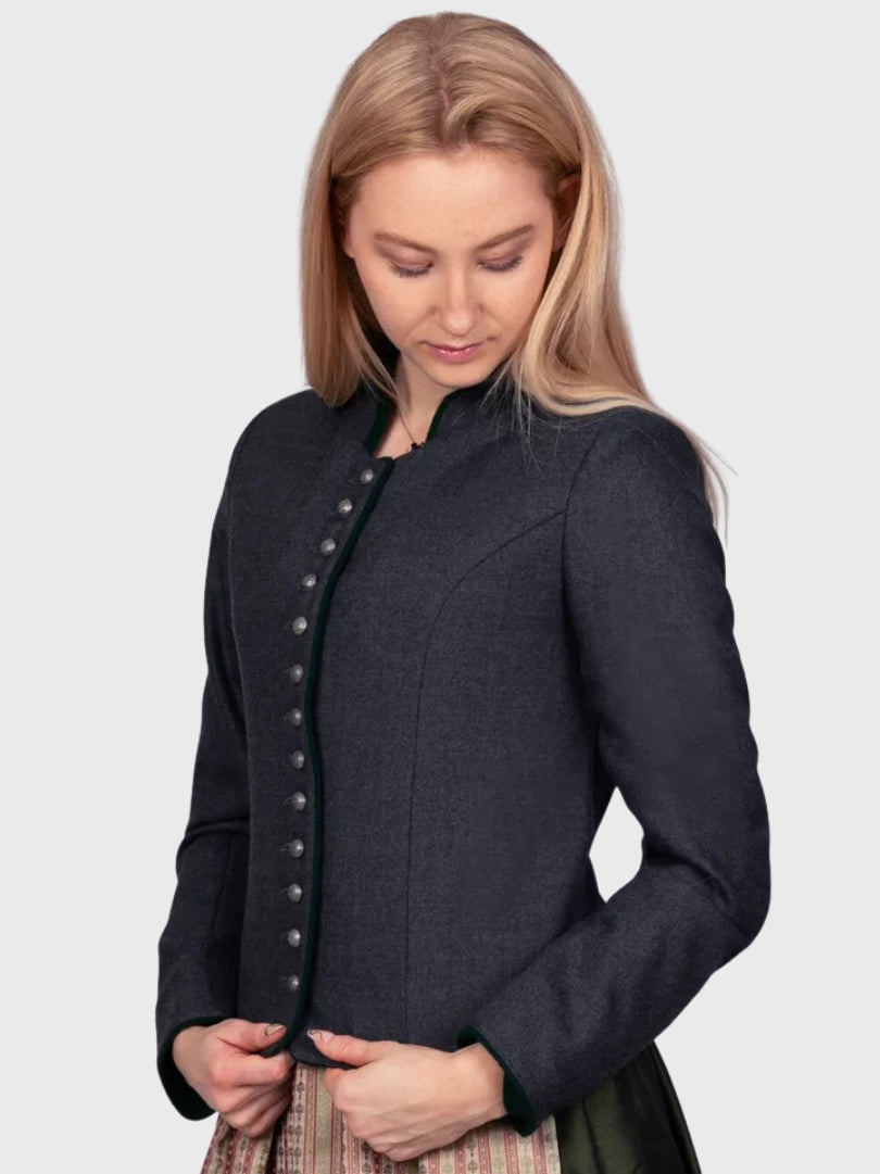 Traditional Womens Charcoal Bavarian Jacket