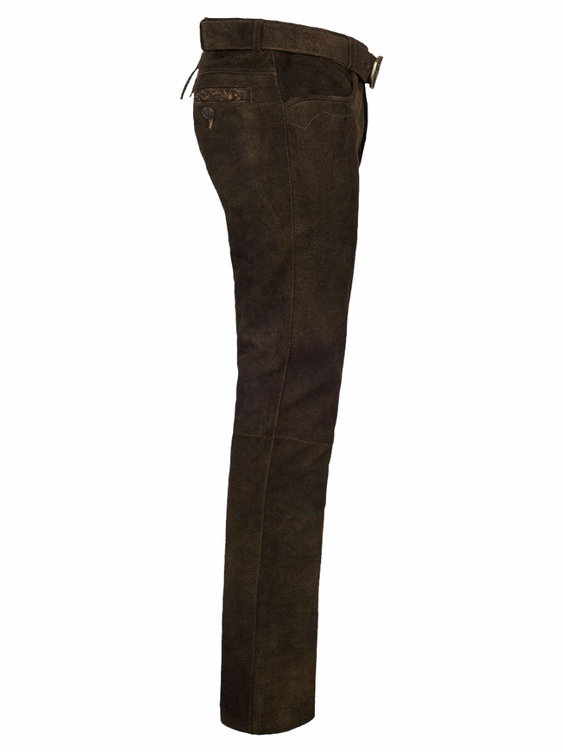 Traditional dark brown suede pants