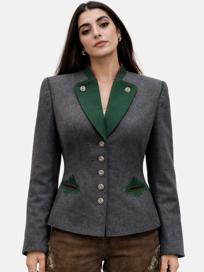 Womens Charcoal Grey Trachten Jacket