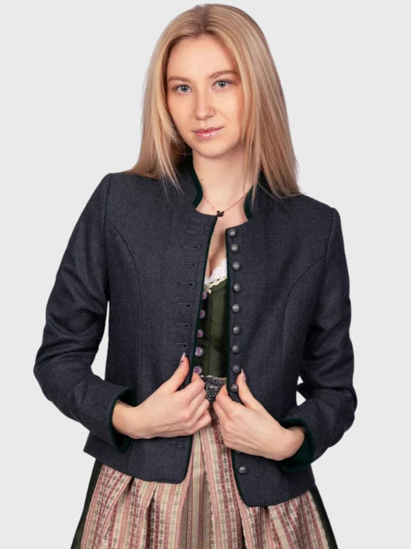 Womens Charcoal Grey Trachten Wool Blazer
