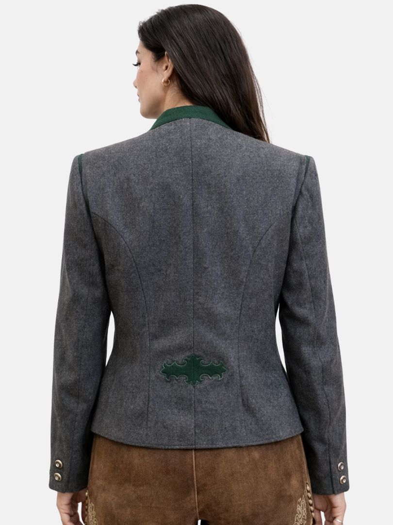 Womens Charcoal Grey Trachten Wool Blazer