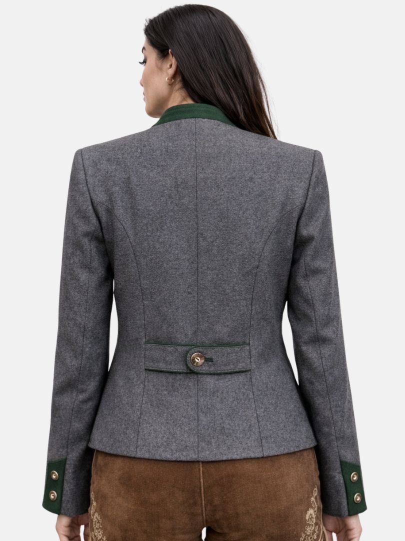 Womens Grey Oktoberfest Trachten Jacket