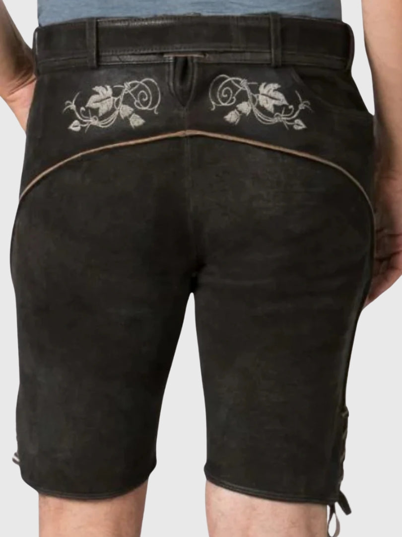 black leather skull lederhosen