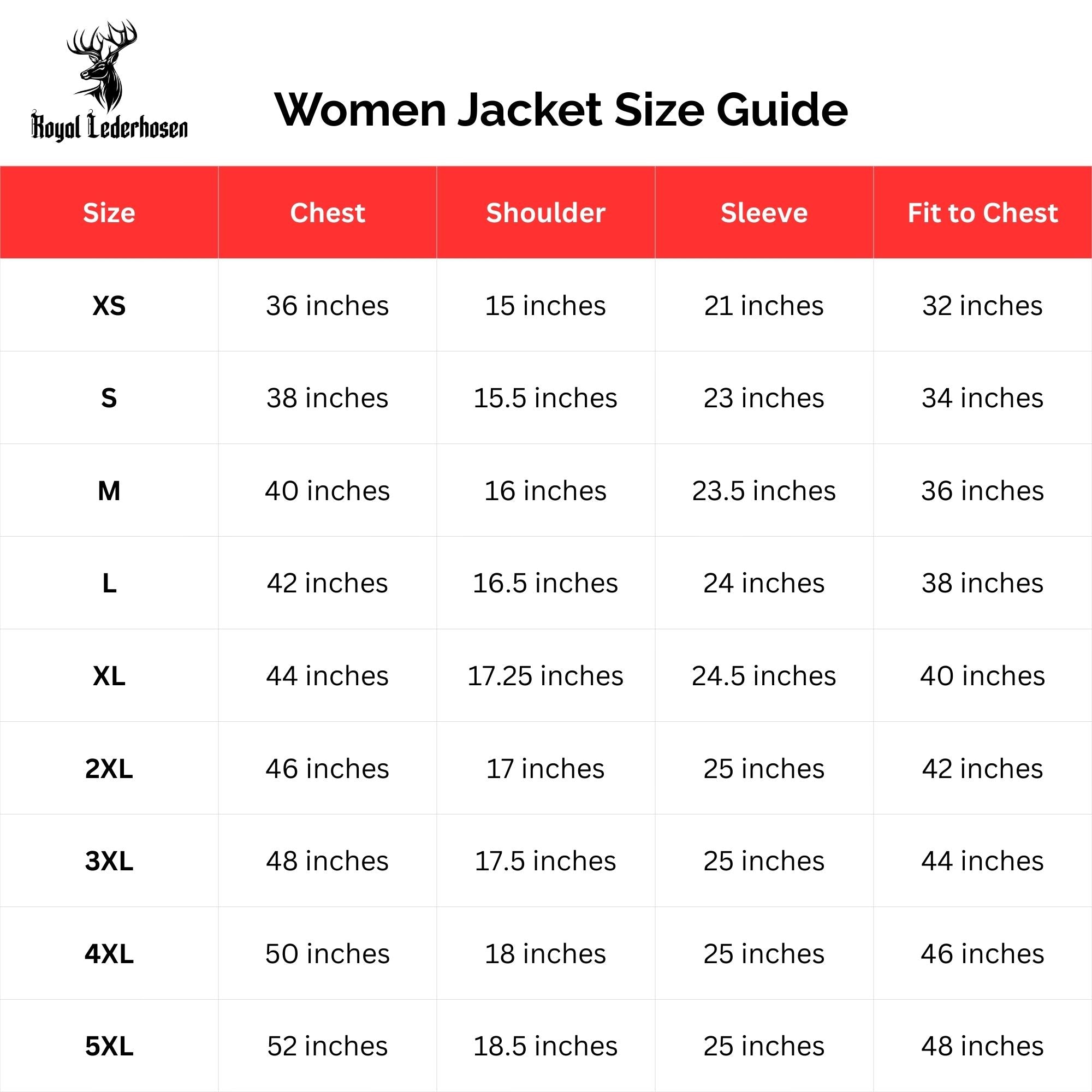 Size Chart for Womens Charcoal Wool Blend Alpine Jacket