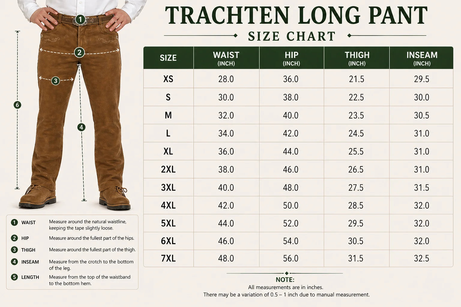Bavarian Lederhosen Pants Suede Leather
