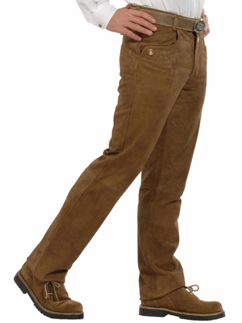 men’s Oktoberfest lederhosen pants showing classic Trachten detailing