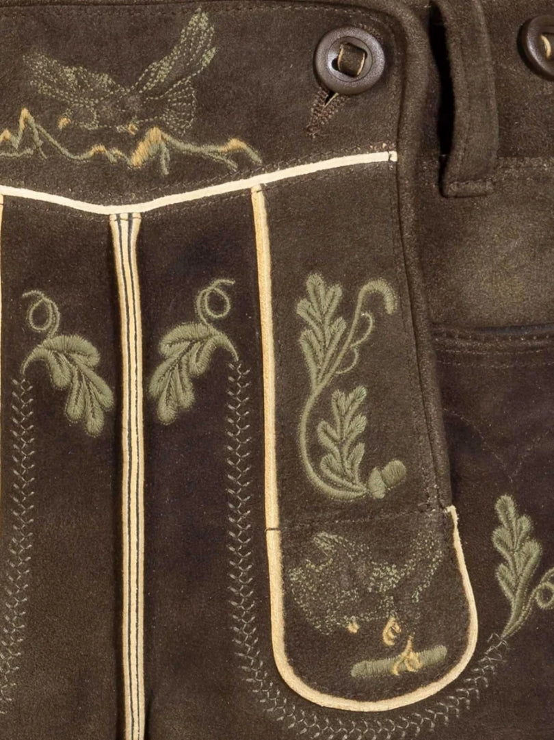 Brown Leather Lederhosen Short