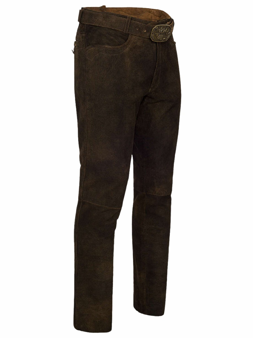 Premium Suede German Pants Dark Brown